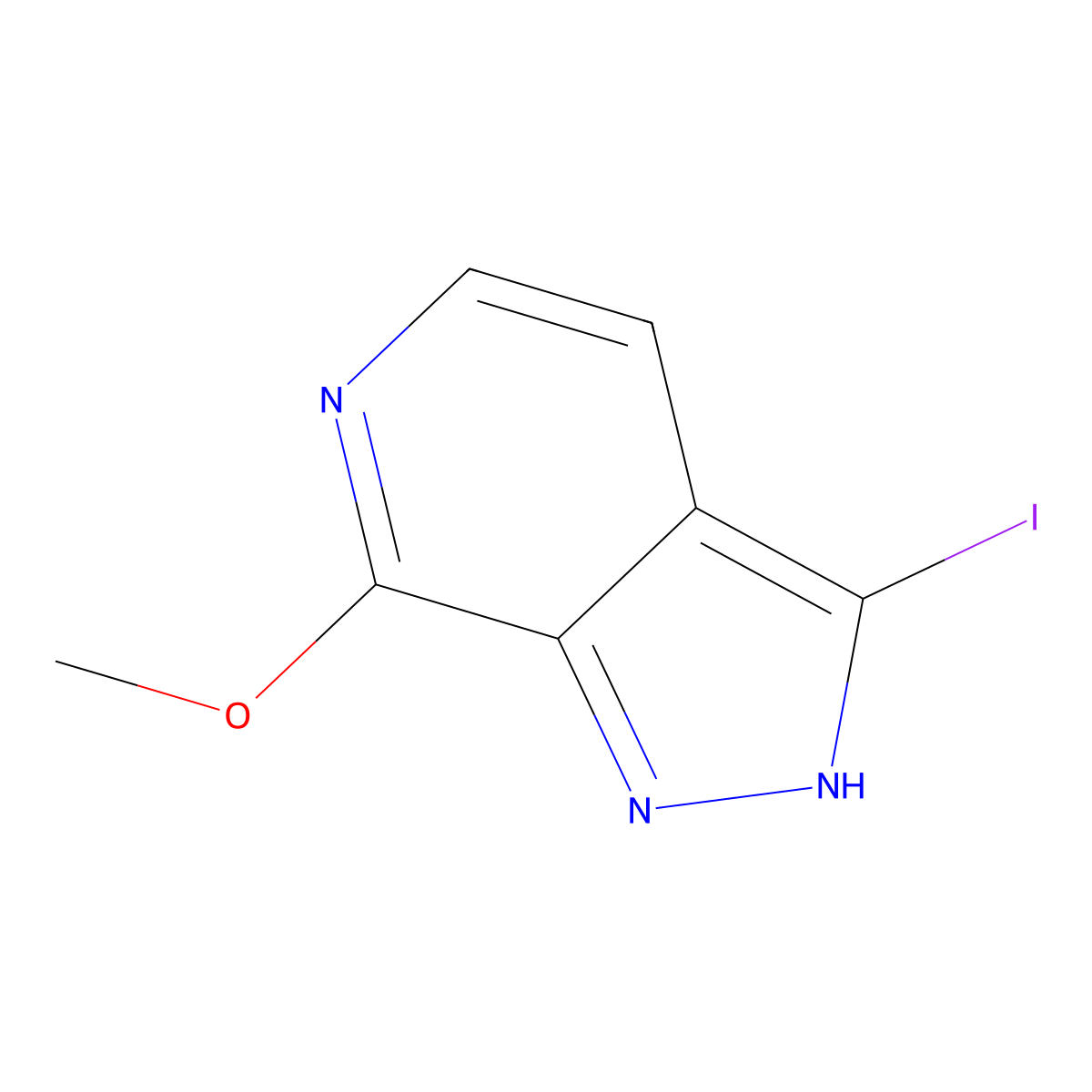 3-Iodo-7-methoxy-1H-pyrazolo[3,4-c]pyridine molecular structure, CAS 1936106-80-7
