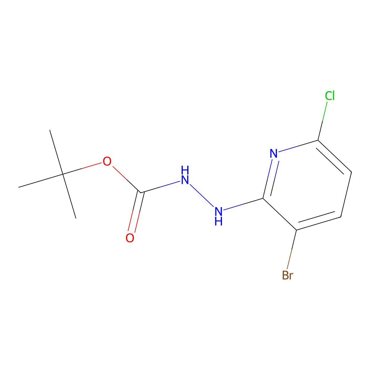tert-Butyl 2-(3-bromo-6-chloropyridin-2-yl)hydrazinecarboxylate molecular structure, CAS 1936107-33-3
