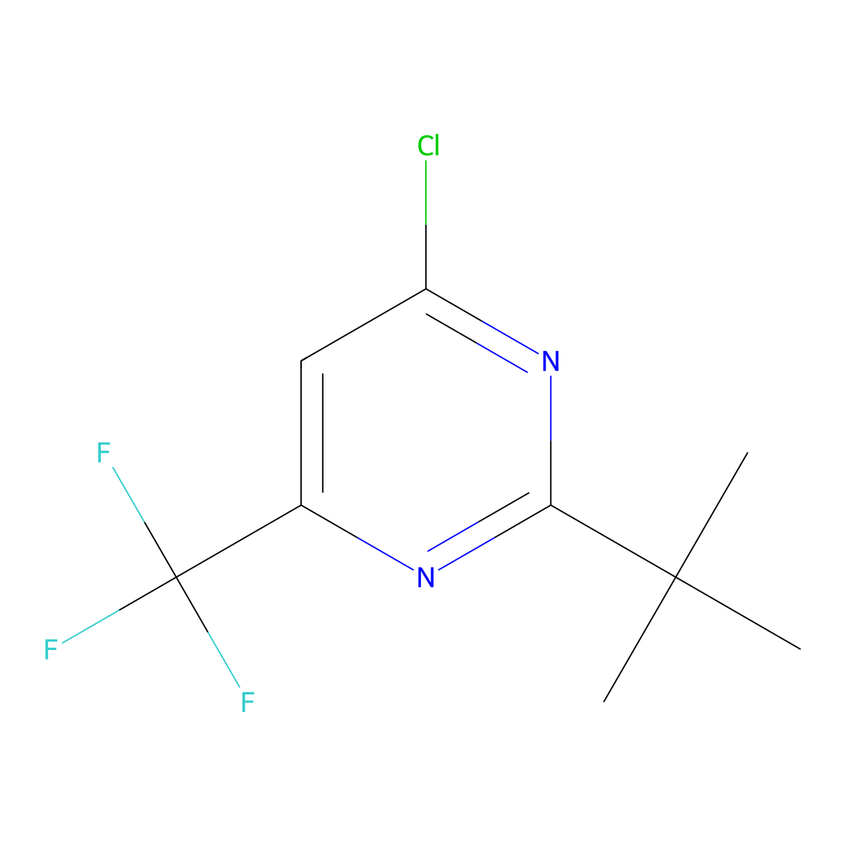 2-(tert-Butyl)-4-chloro-6-(trifluoromethyl)pyrimidine molecular structure, CAS 193611-28-8