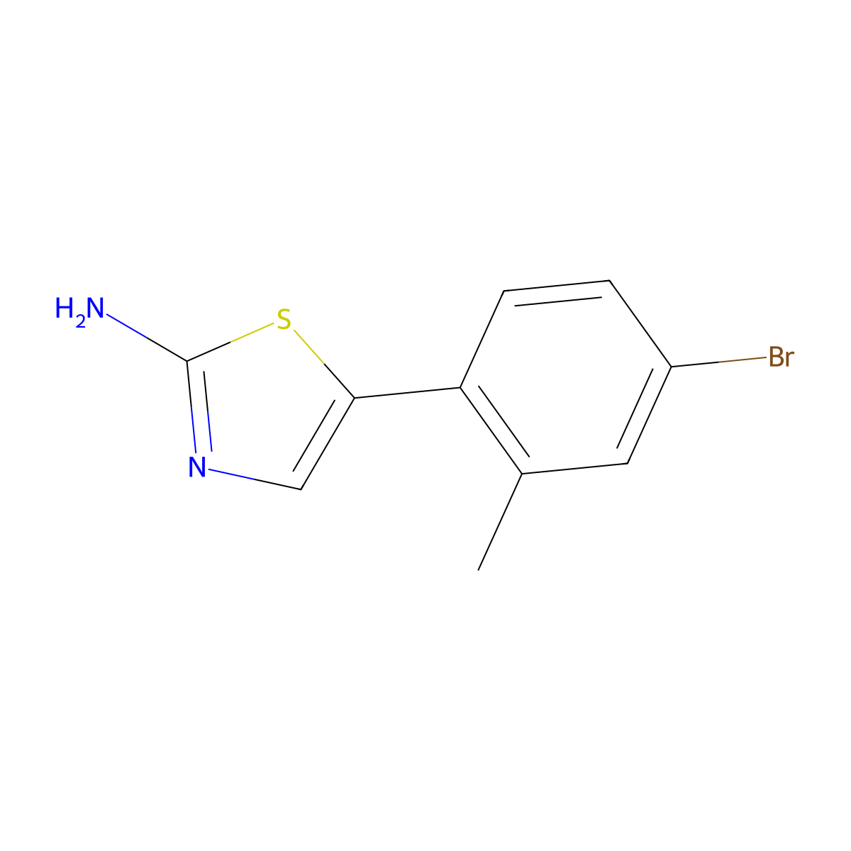 5-(4-Bromo-2-methylphenyl)thiazol-2-amine molecular structure, CAS 1936113-43-7