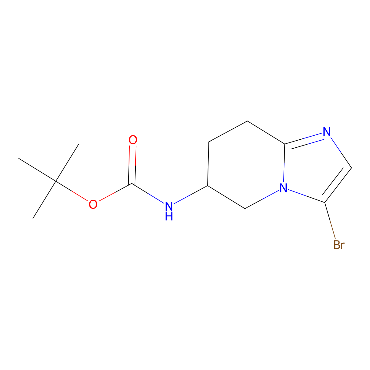 tert-butyl N-{3-bromo-5H,6H,7H,8H-imidazo[1,2-a]pyridin-6-yl}carbamate molecular structure, CAS 1936114-52-1
