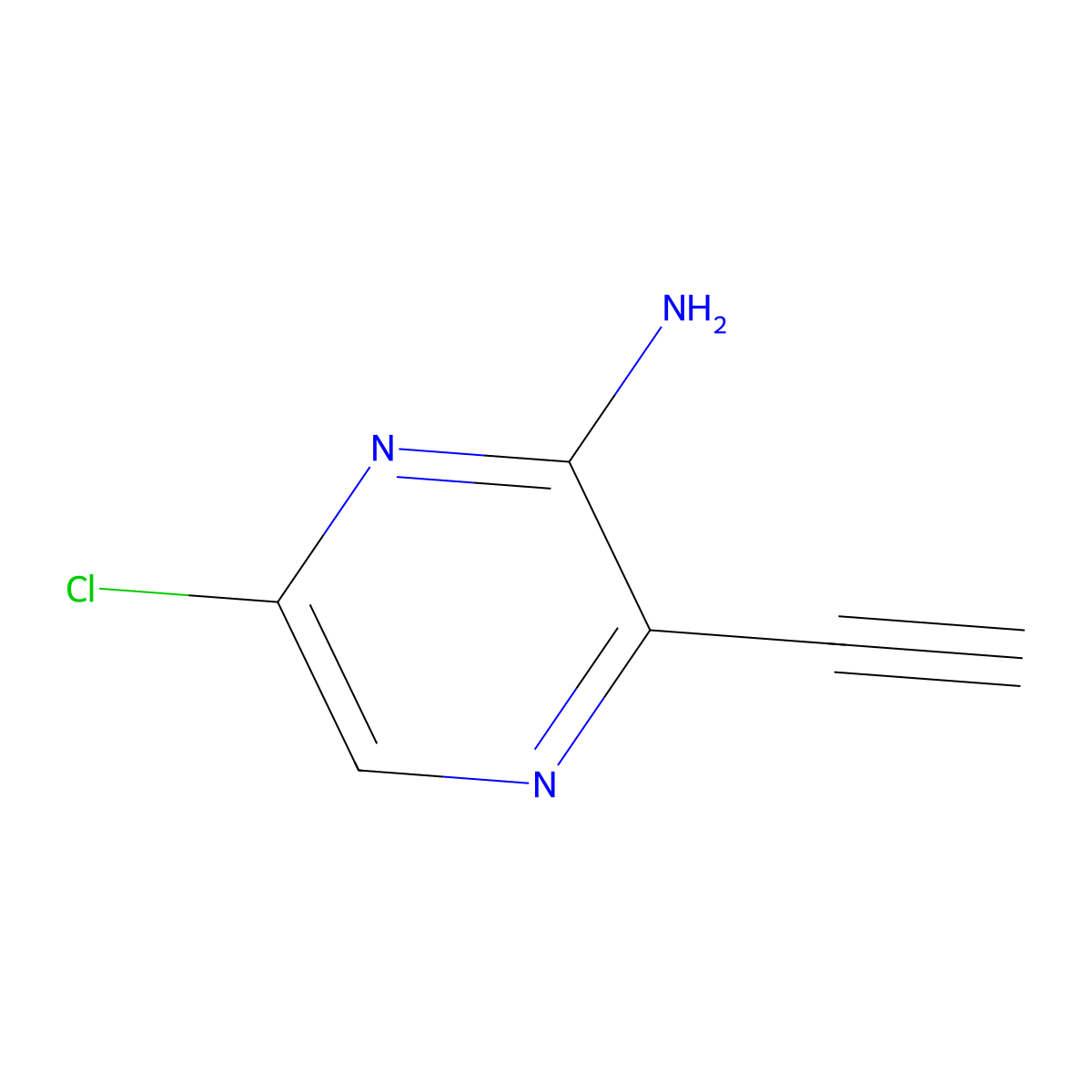 6-Chloro-3-ethynylpyrazin-2-amine molecular structure, CAS 1936114-56-5