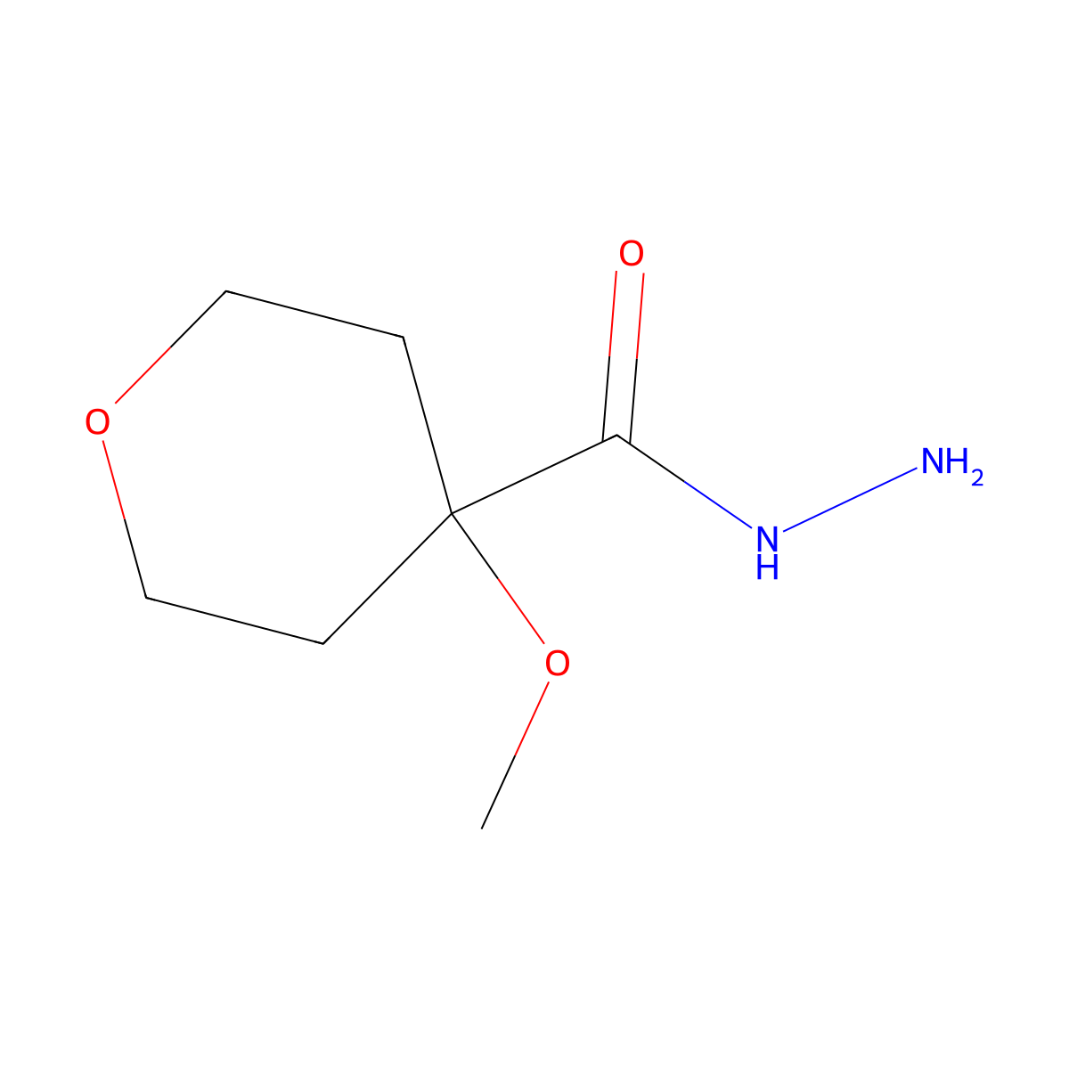 4-Methoxyoxane-4-carbohydrazide molecular structure, CAS 1936115-91-1
