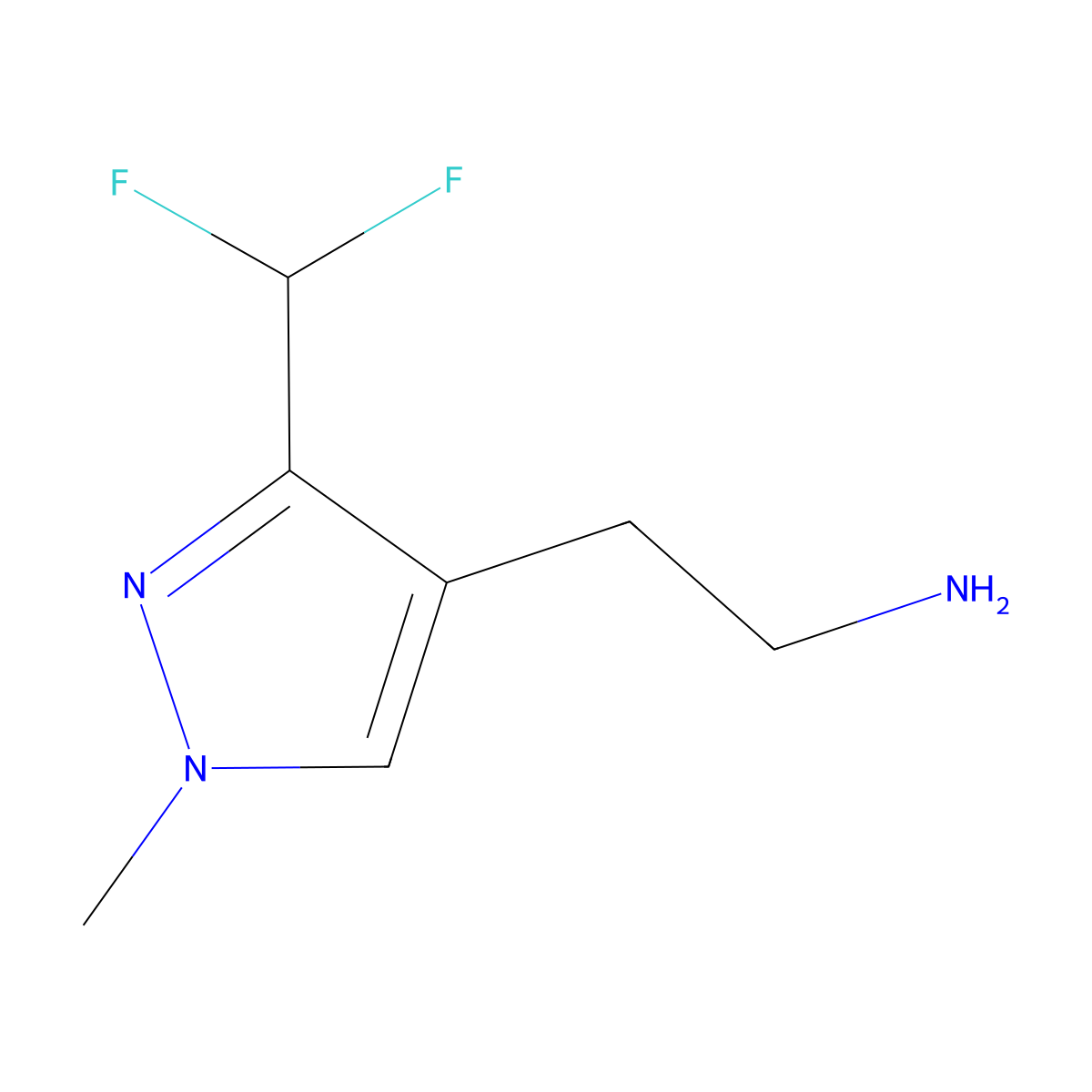 2-[3-(difluoromethyl)-1-methyl-1H-pyrazol-4-yl]ethan-1-amine molecular structure, CAS 1936117-03-1