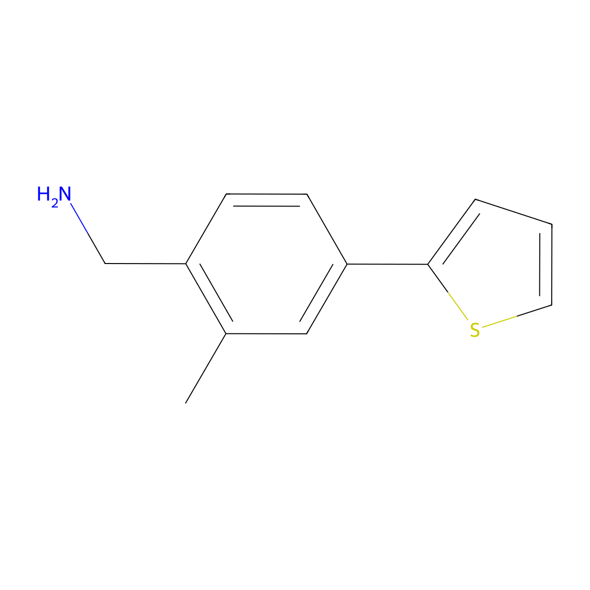 [2-Methyl-4-(thiophen-2-yl)phenyl]methanamine molecular structure, CAS 1936117-70-2