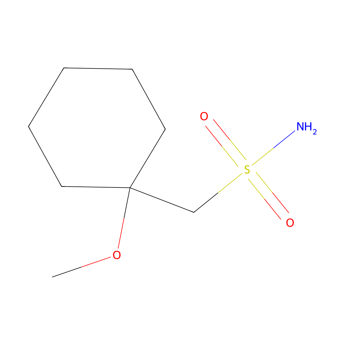 (1-Methoxycyclohexyl)methanesulfonamide molecular structure, CAS 1936118-53-4
