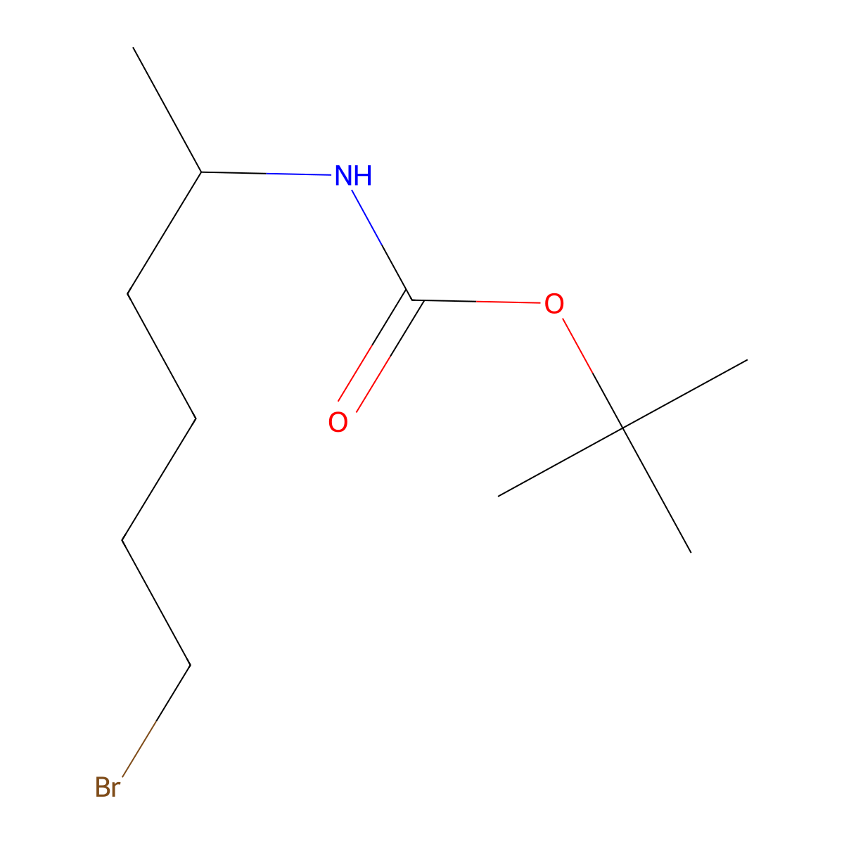 tert-butyl N-(6-bromohexan-2-yl)carbamate molecular structure, CAS 1936119-40-2