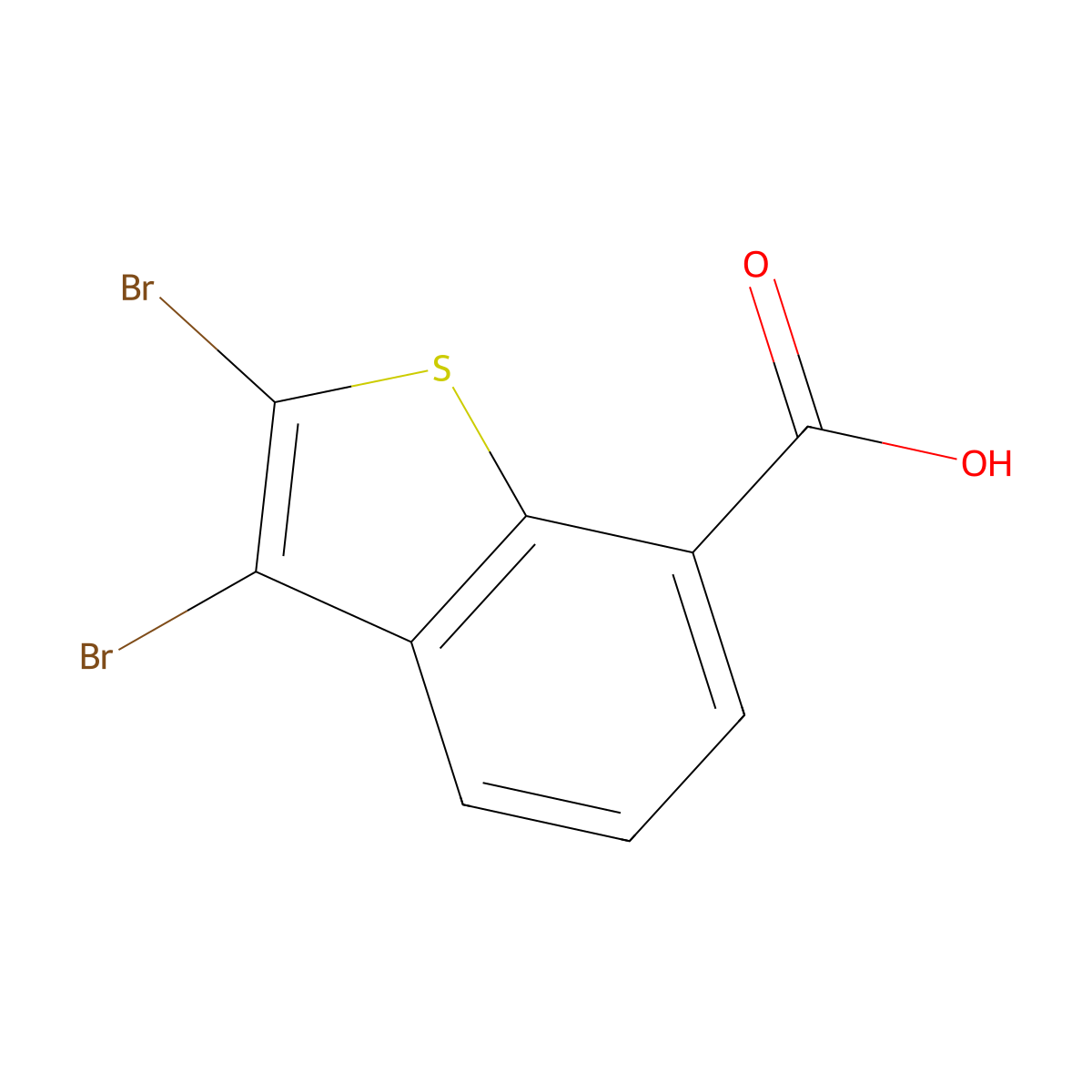 2,3-Dibromo-1-benzothiophene-7-carboxylic acid molecular structure, CAS 1936122-47-2