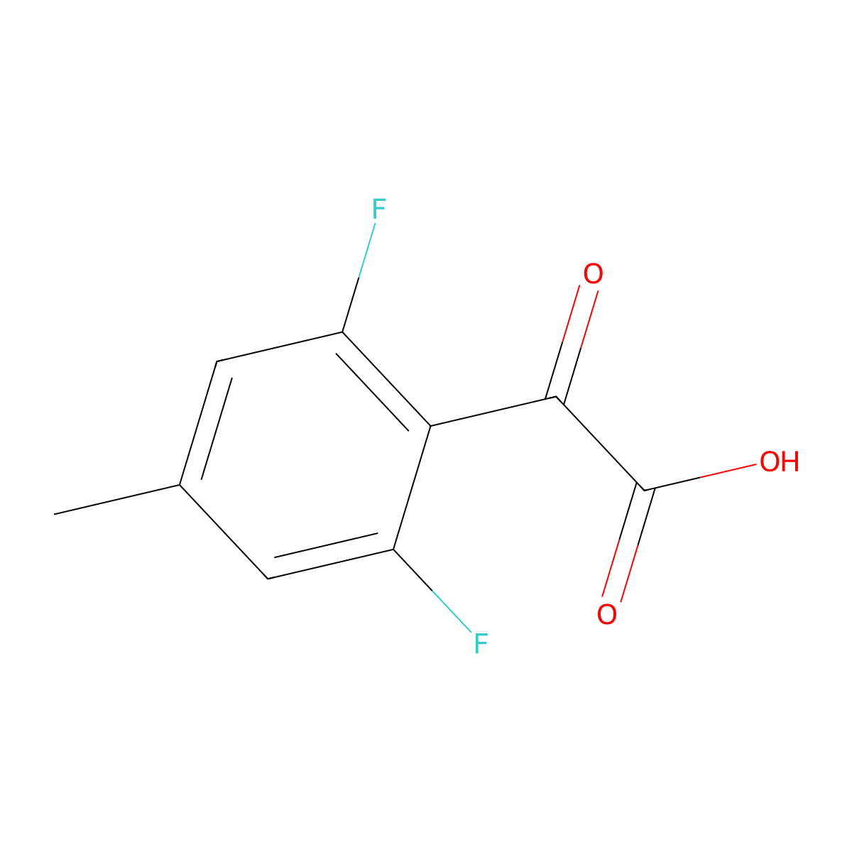 2-(2,6-Difluoro-4-methylphenyl)-2-oxoacetic acid molecular structure, CAS 1936124-43-4