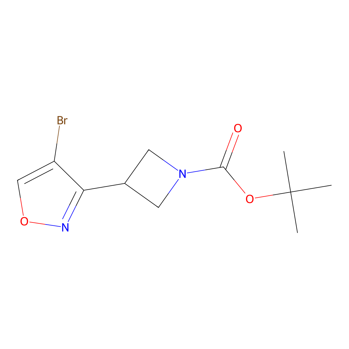 Tert-butyl 3-(4-bromo-1,2-oxazol-3-yl)azetidine-1-carboxylate molecular structure, CAS 1936126-96-3