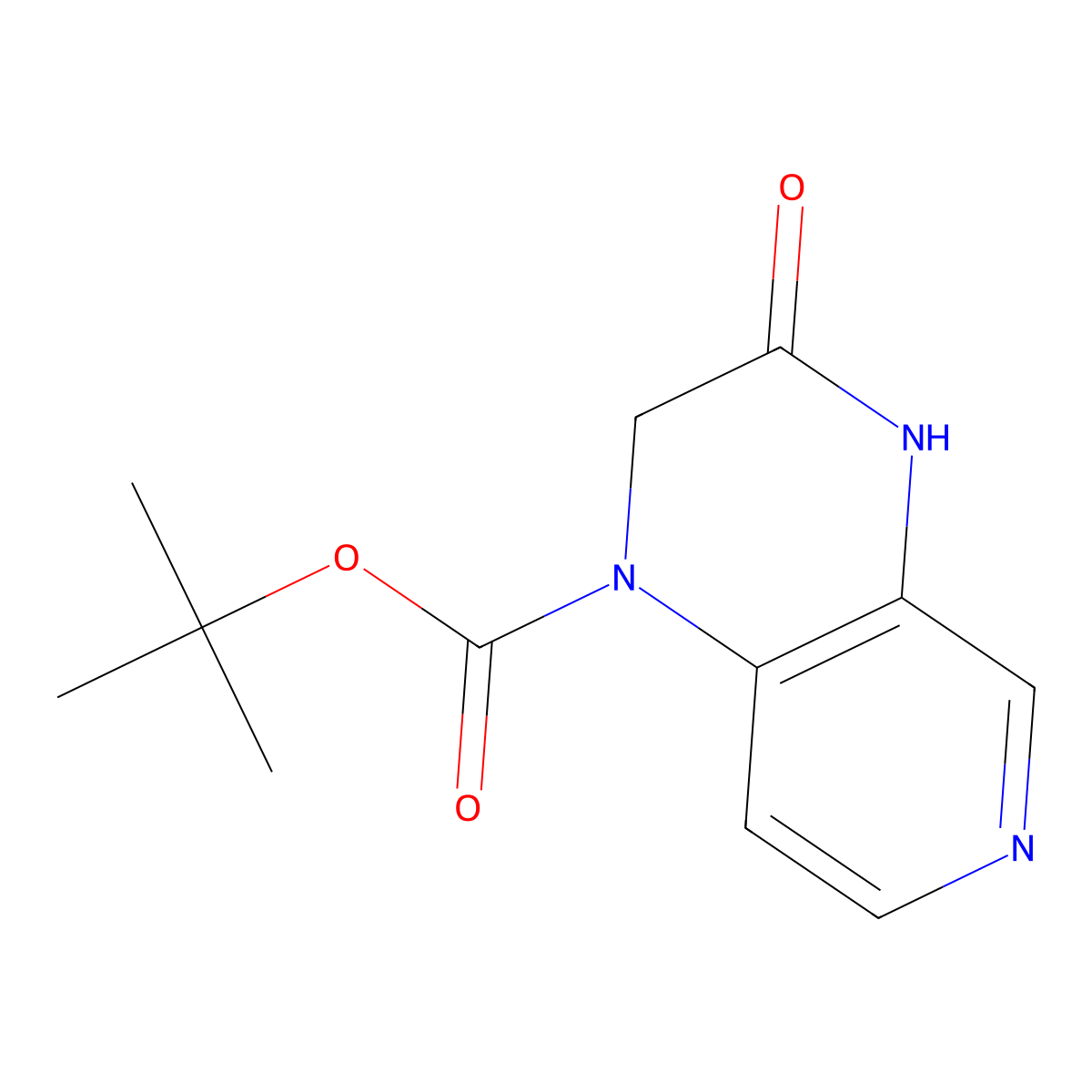 Tert-butyl 3-oxo-2,4-dihydropyrido[3,4-b]pyrazine-1-carboxylate molecular structure, CAS 1936127-34-2