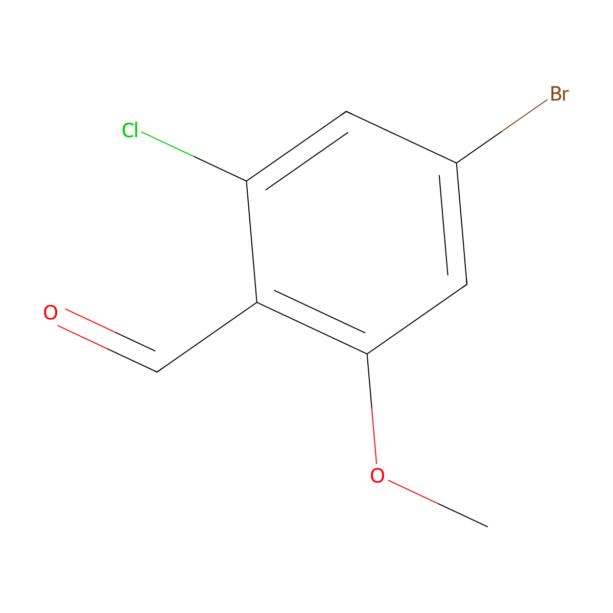 4-Bromo-2-chloro-6-methoxybenzaldehyde molecular structure, CAS 1936128-86-7