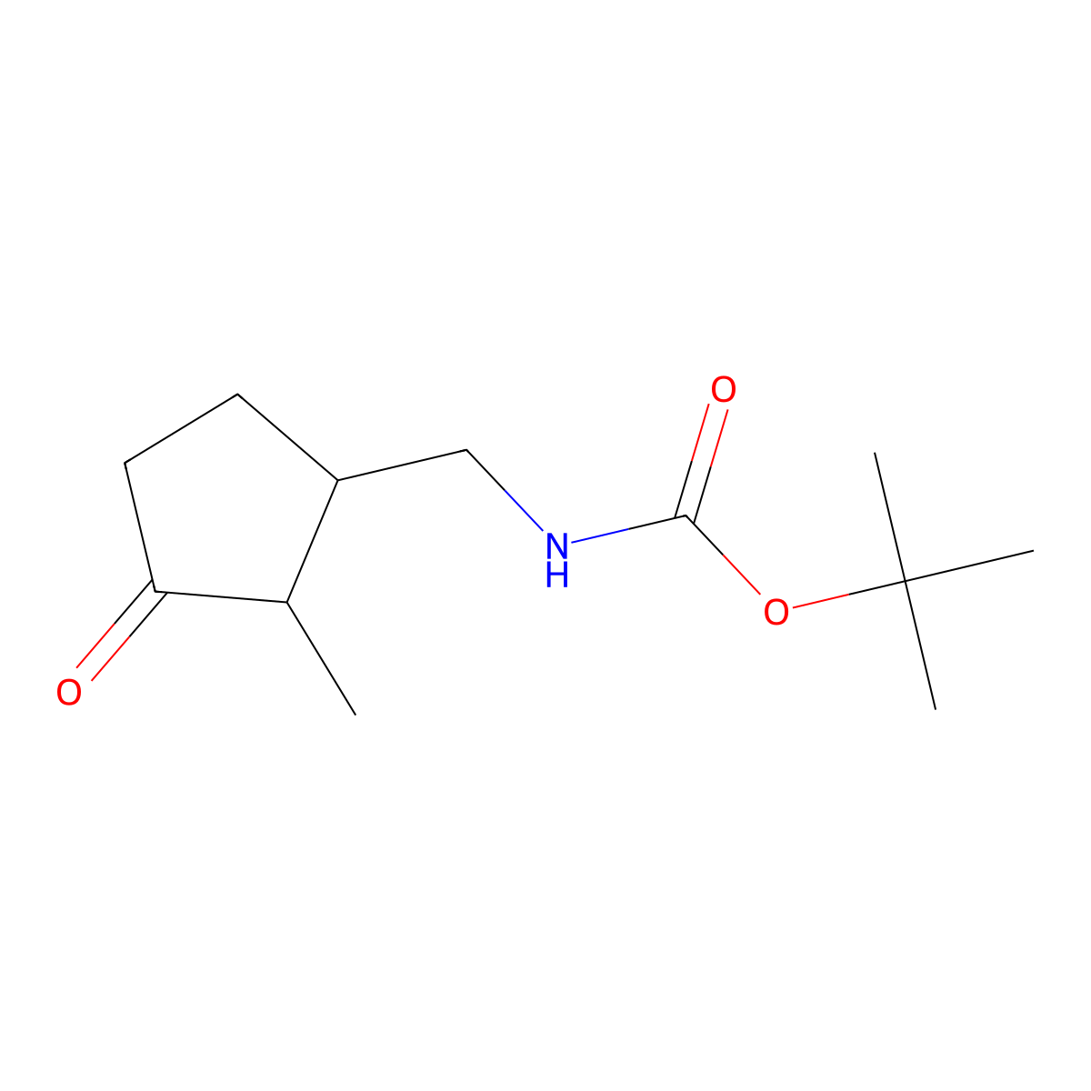 tert-butyl N-[(2-methyl-3-oxocyclopentyl)methyl]carbamate molecular structure, CAS 1936129-61-1