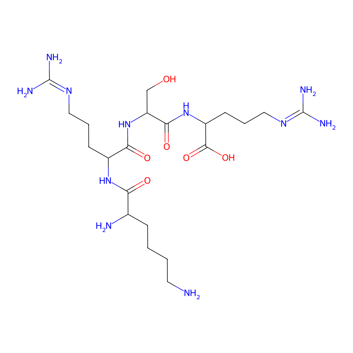 L-Arginine, L-lysyl-L-arginyl-L-seryl- molecular structure, CAS 193613-75-1
