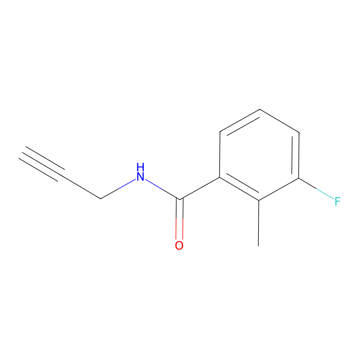 3-fluoro-2-methyl-N-(prop-2-yn-1-yl)benzamide molecular structure, CAS 1936131-50-8