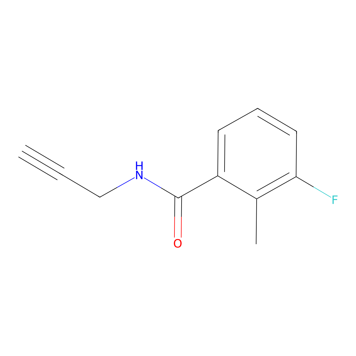 3-fluoro-2-methyl-N-(prop-2-yn-1-yl)benzamide molecular structure, CAS 1936131-50-8