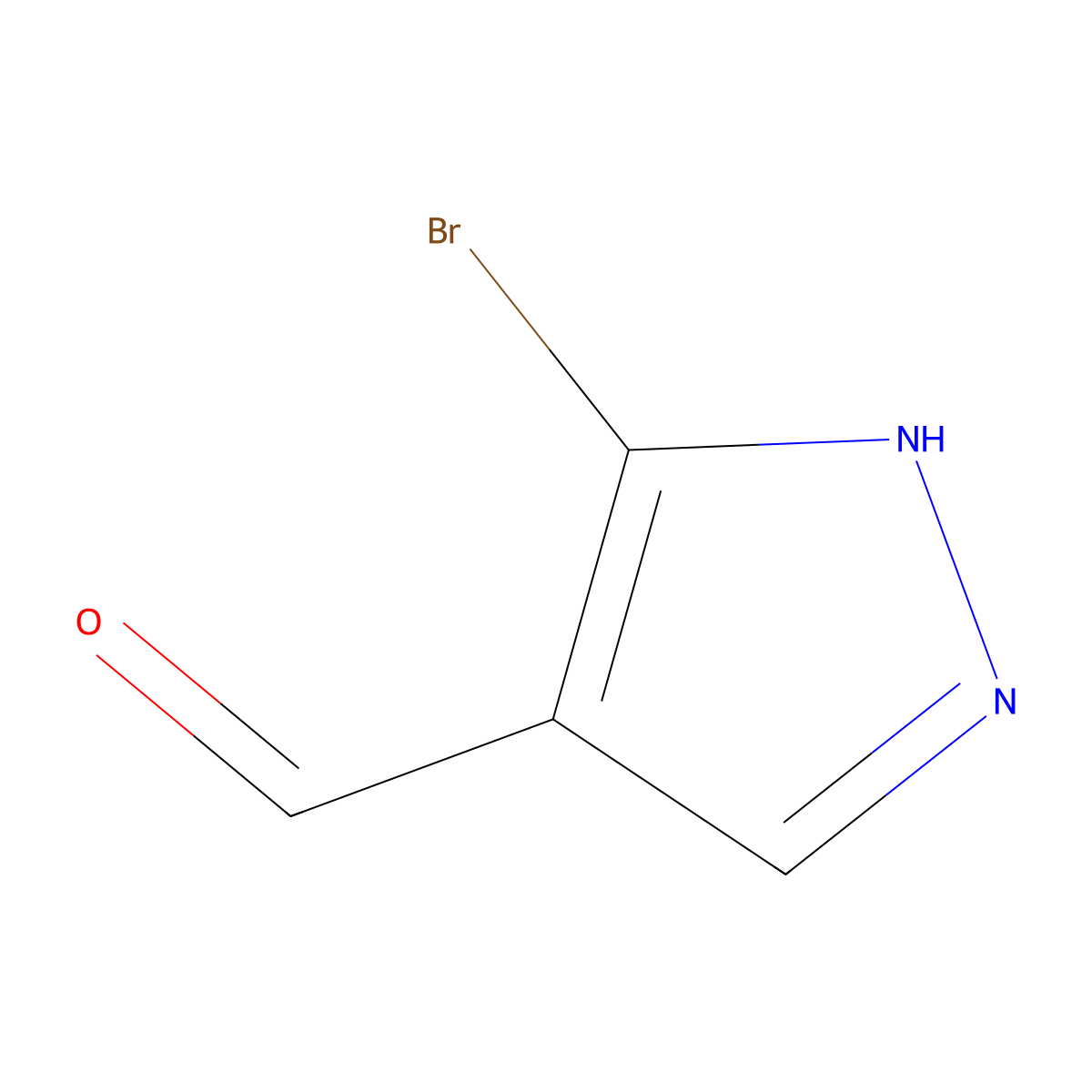 3-bromo-1H-pyrazole-4-carbaldehyde molecular structure, CAS 1936134-18-7