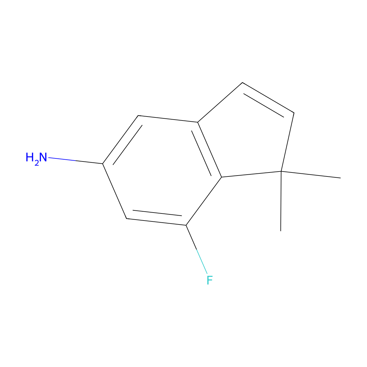 7-Fluoro-1,1-dimethyl-1H-inden-5-amine molecular structure, CAS 1936134-98-3