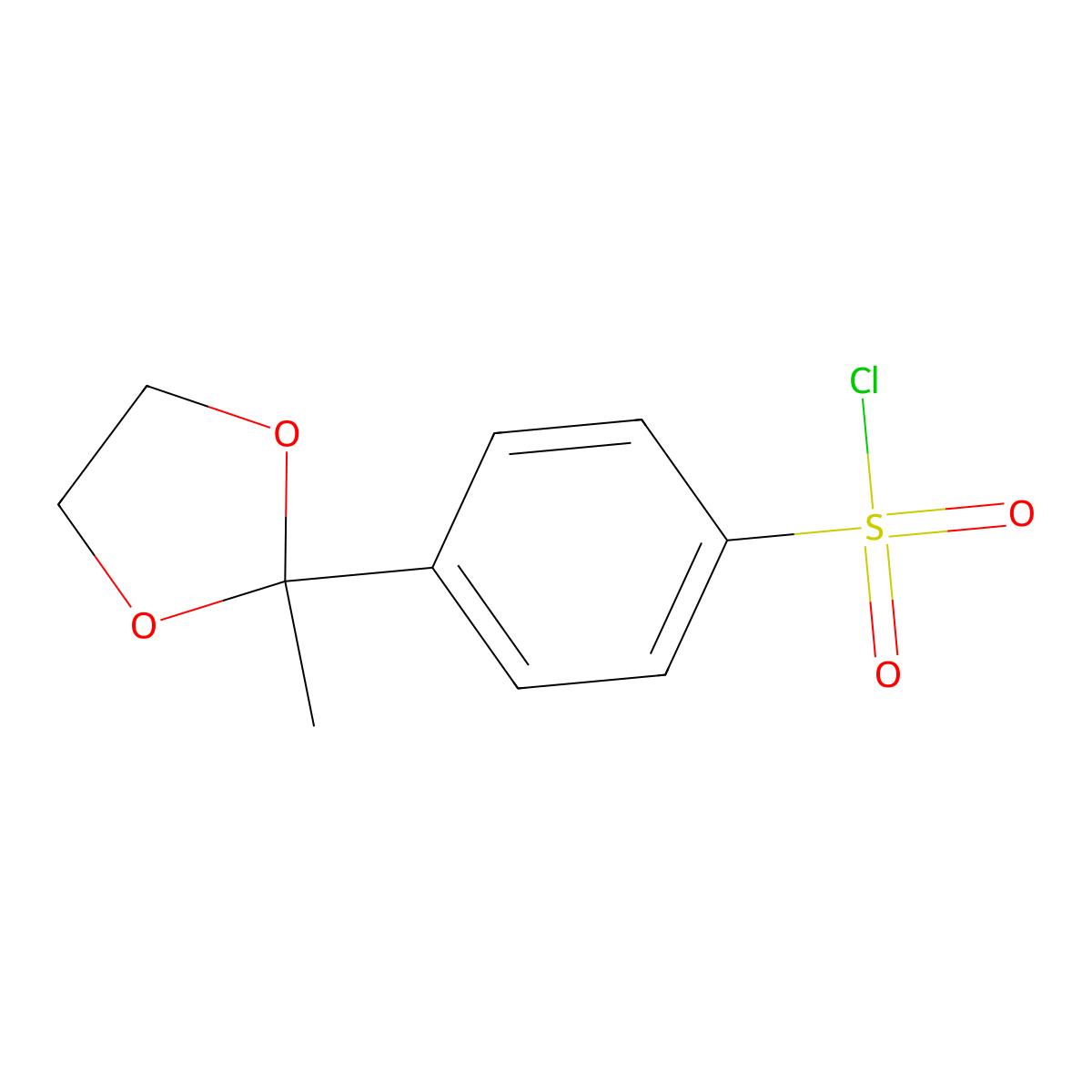 4-(2-Methyl-1,3-dioxolan-2-yl)benzene-1-sulfonyl chloride molecular structure, CAS 1936137-98-2