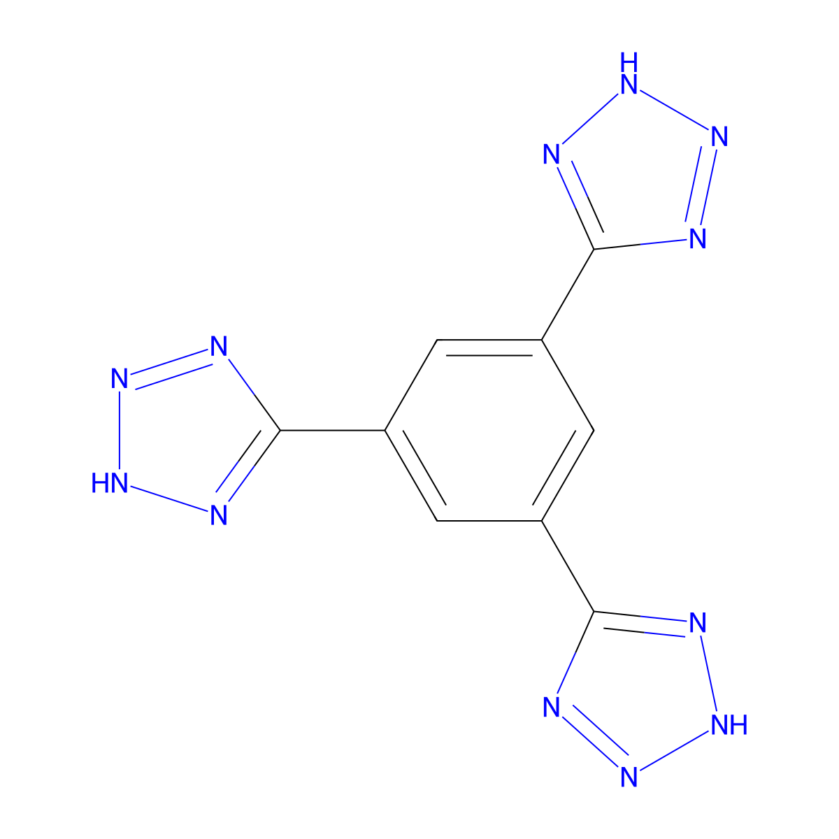 1,3,5-Tri(1H-tetrazol-5-yl)benzene molecular structure, CAS 193614-99-2