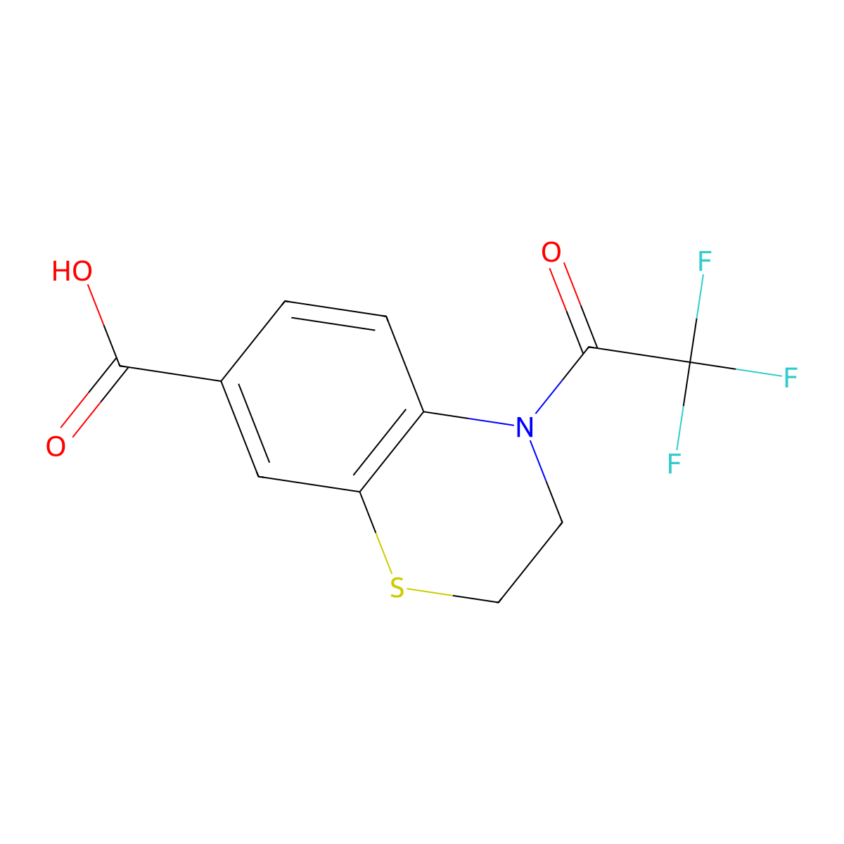 4-(2,2,2-Trifluoroacetyl)-3,4-dihydro-2H-benzo[b][1,4]thiazine-7-carboxylic acid molecular structure, CAS 1936141-87-5