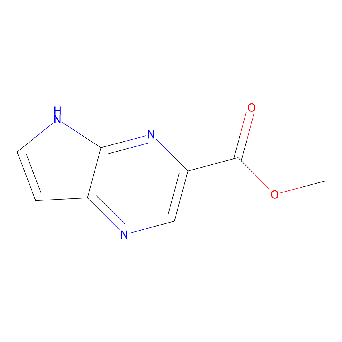 Methyl 5H-pyrrolo[2,3-b]pyrazine-3-carboxylate molecular structure, CAS 1936142-05-0