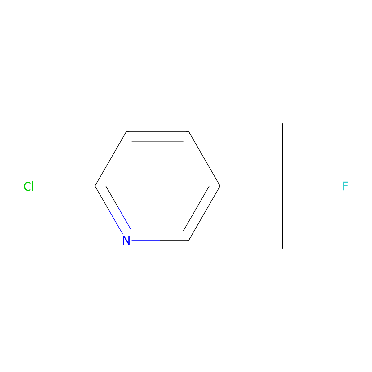 2-Chloro-5-(2-fluoropropan-2-yl)pyridine molecular structure, CAS 1936144-49-8