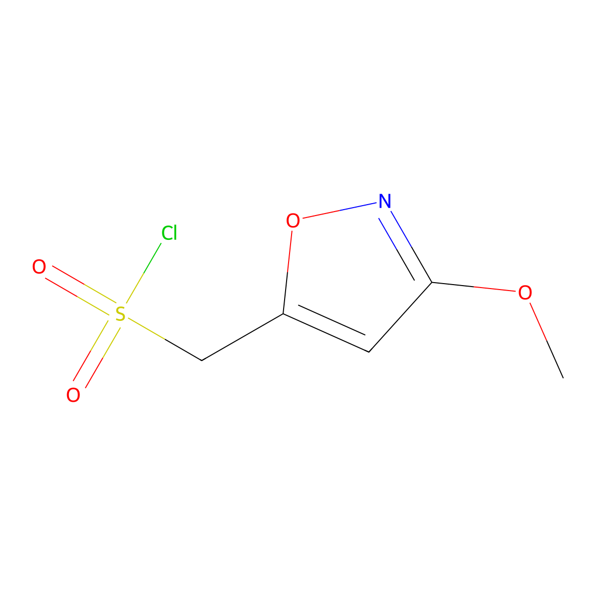 (3-Methoxy-1,2-oxazol-5-yl)methanesulfonyl chloride molecular structure, CAS 1936145-42-4