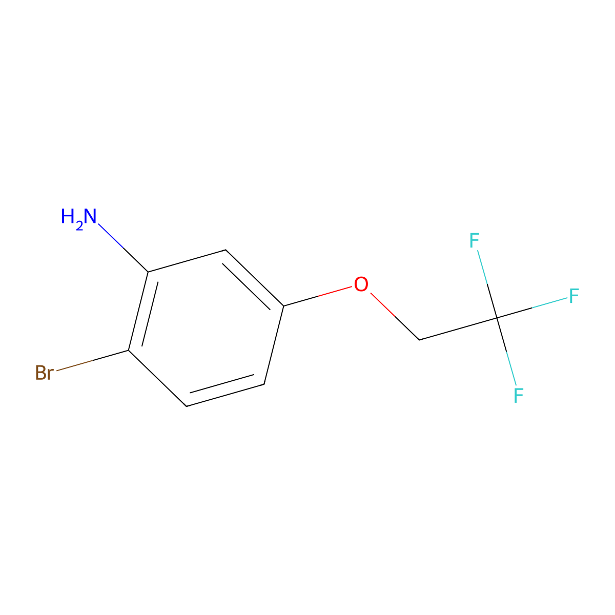 2-Bromo-5-(2,2,2-trifluoroethoxy)aniline molecular structure, CAS 1936147-39-5