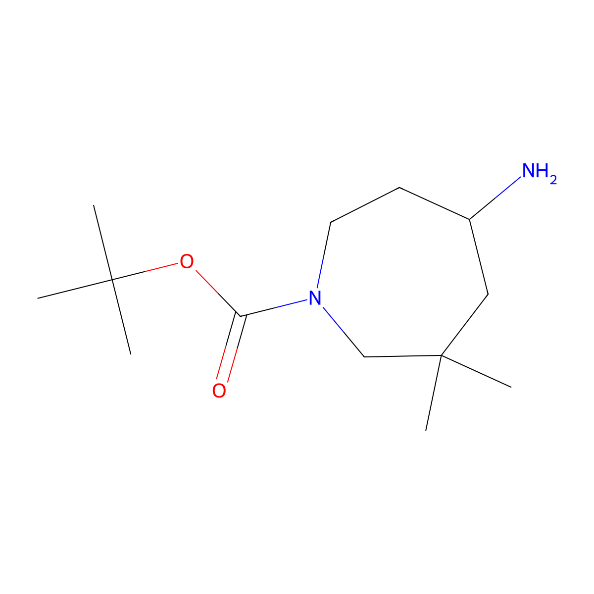 tert-Butyl 5-amino-3,3-dimethylazepane-1-carboxylate molecular structure, CAS 1936147-97-5