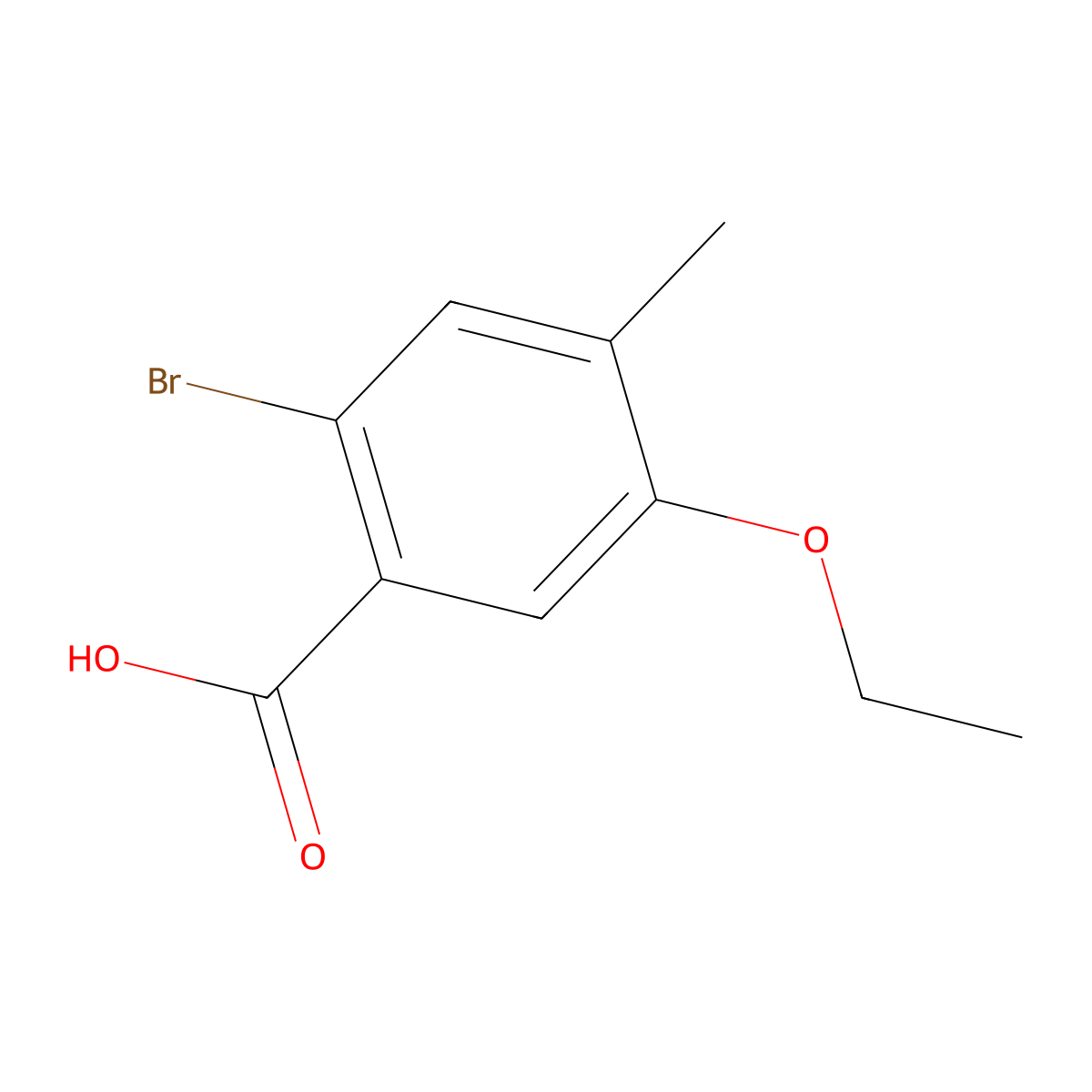 2-Bromo-5-ethoxy-4-methyl-benzoic acid molecular structure, CAS 1936149-96-0