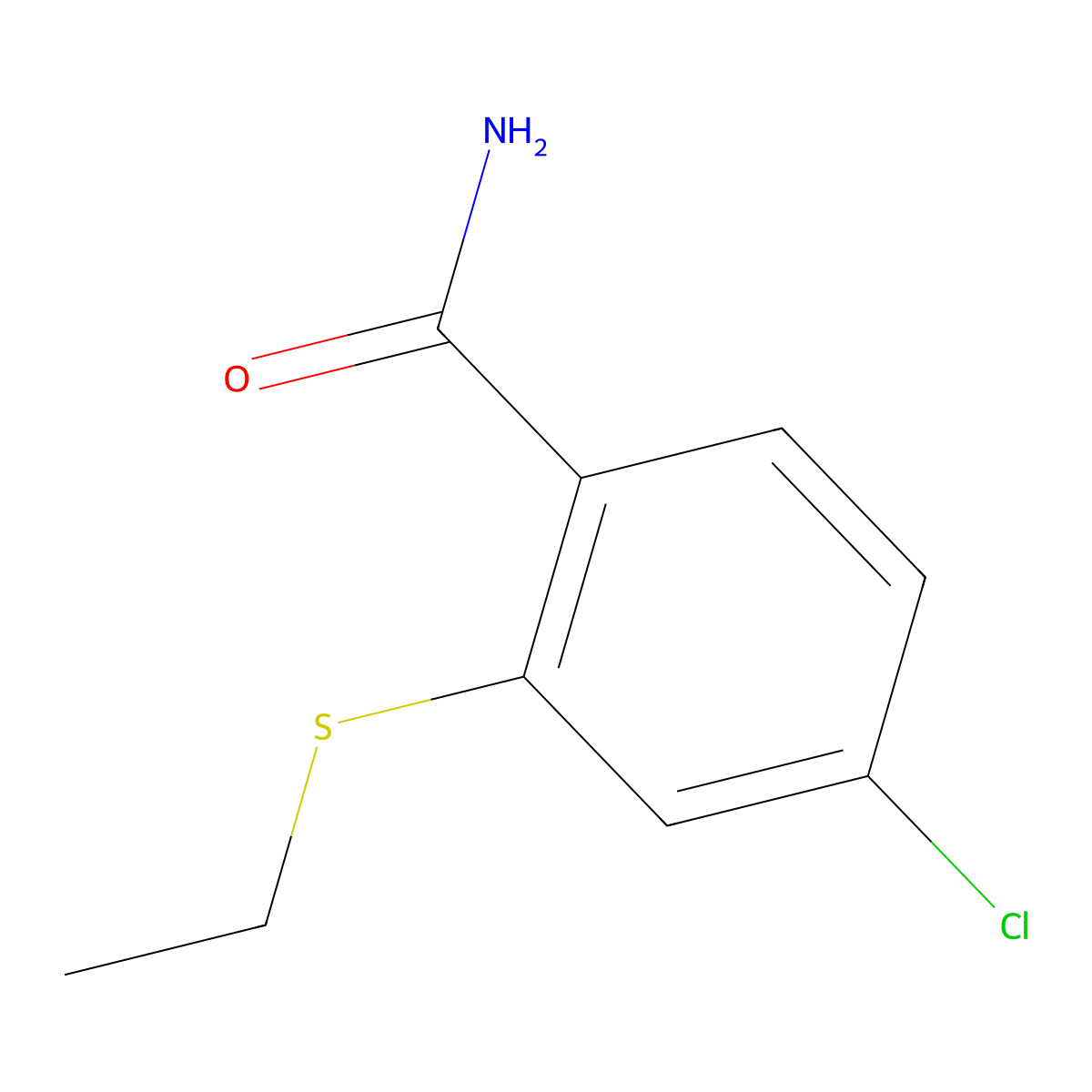 Benzamide, 4-chloro-2-(ethylthio)- molecular structure, CAS 1936152-63-4