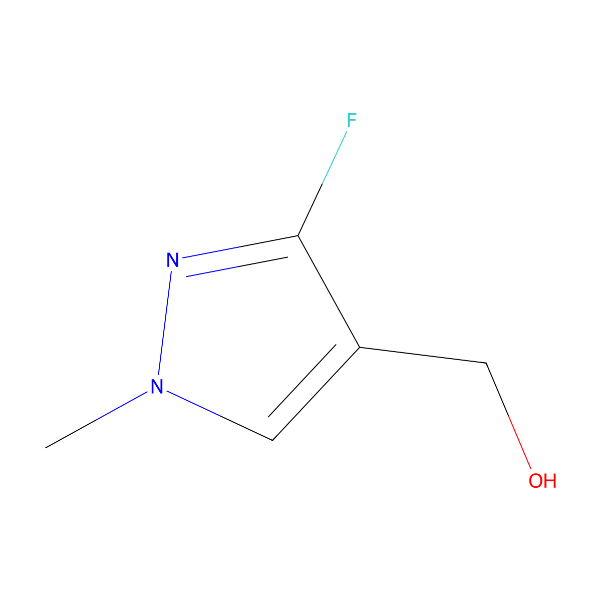 (3-Fluoro-1-methyl-1H-pyrazol-4-yl)methanol molecular structure, CAS 1936160-34-7
