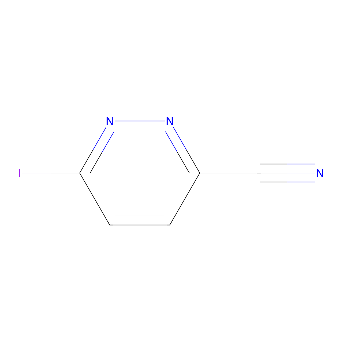 6-Iodopyridazine-3-carbonitrile molecular structure, CAS 1936160-39-2