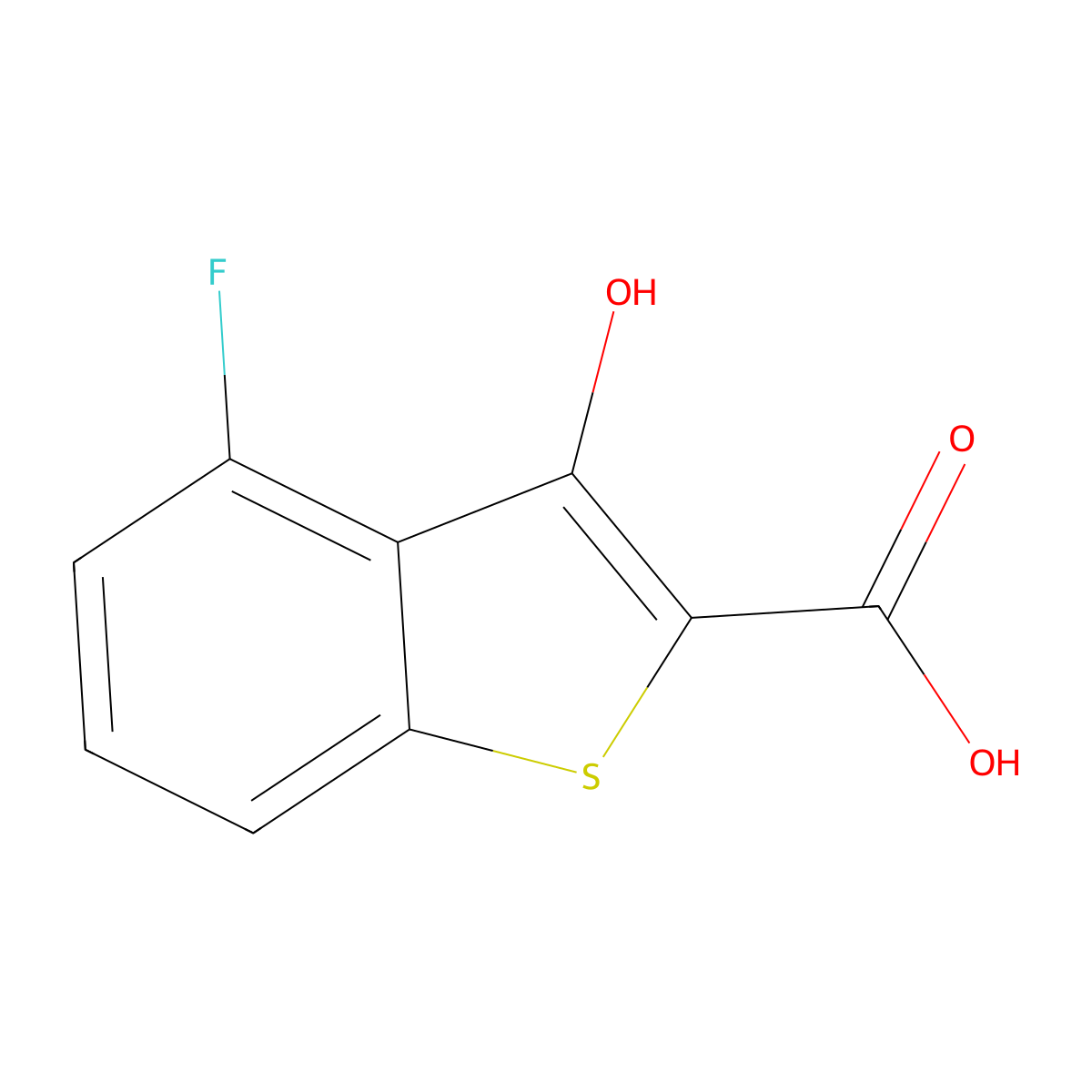 4-Fluoro-3-hydroxybenzo[b]thiophene-2-carboxylic acid molecular structure, CAS 1936163-17-5