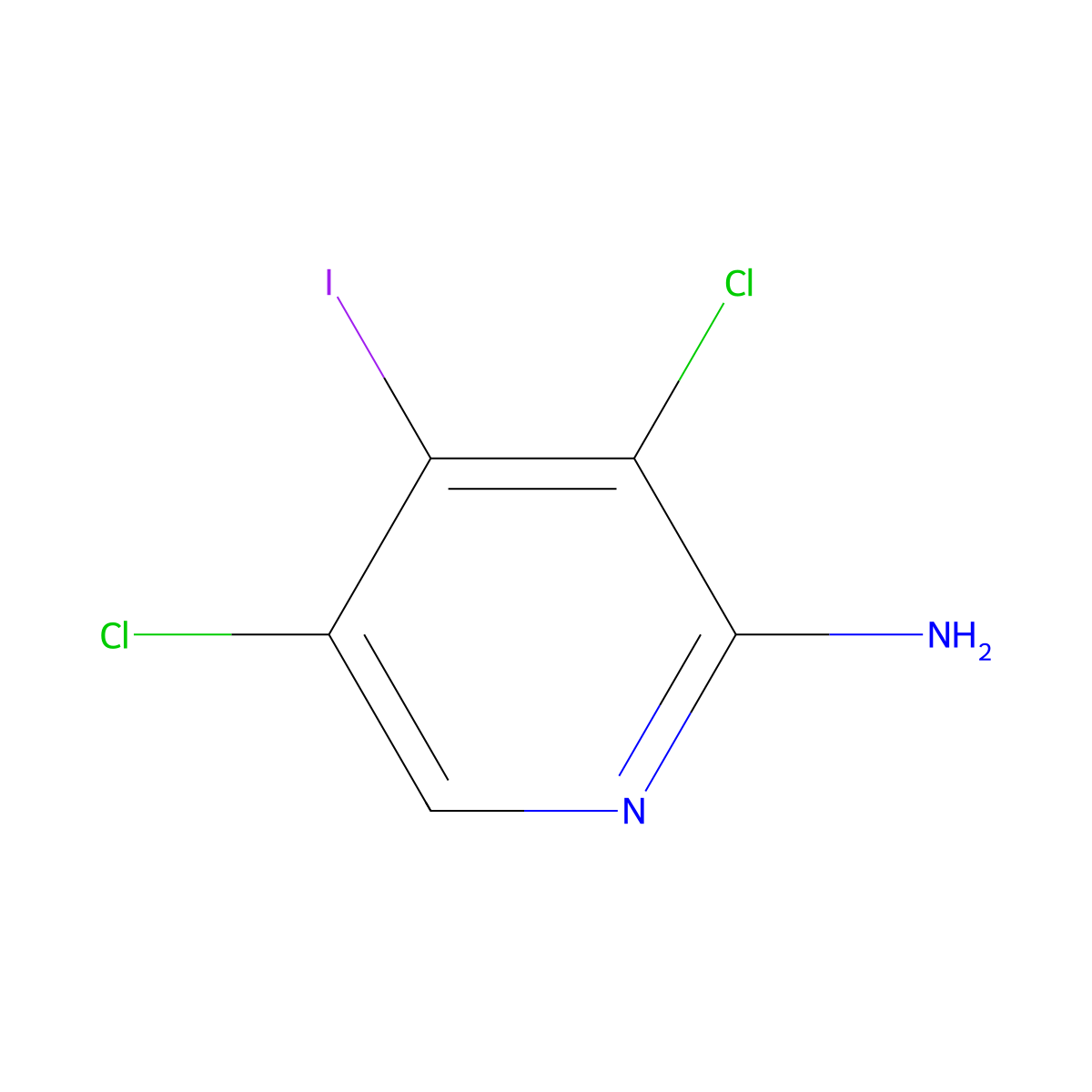 3,5-Dichloro-4-iodopyridin-2-amine molecular structure, CAS 1936166-04-9