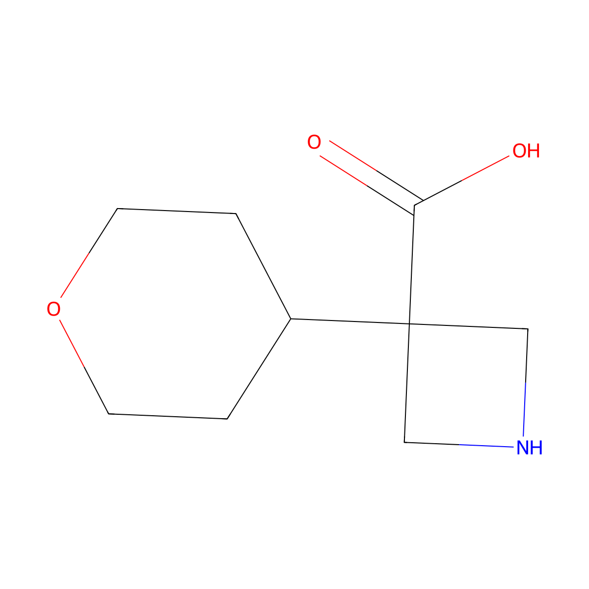 3-(Oxan-4-yl)azetidine-3-carboxylic acid molecular structure, CAS 1936168-91-0