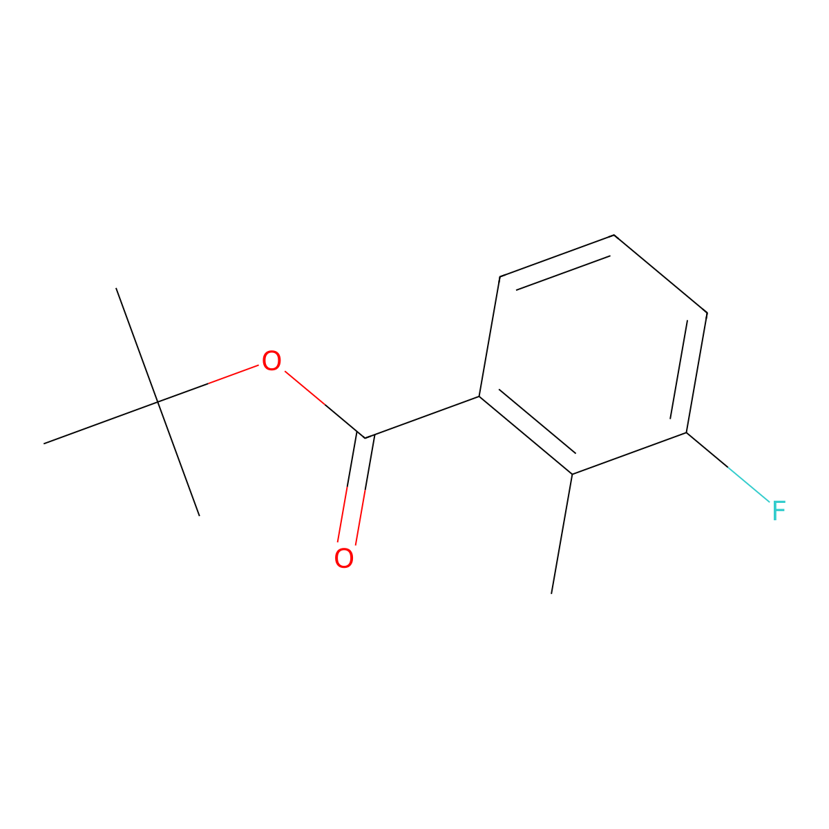 Tert-butyl 3-fluoro-2-methylbenzoate molecular structure, CAS 1936169-16-2