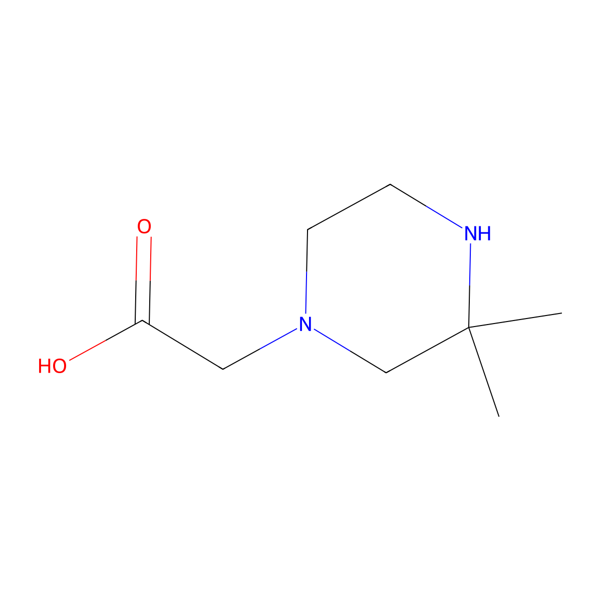 2-(3,3-Dimethylpiperazin-1-yl)acetic acid molecular structure, CAS 1936172-16-5