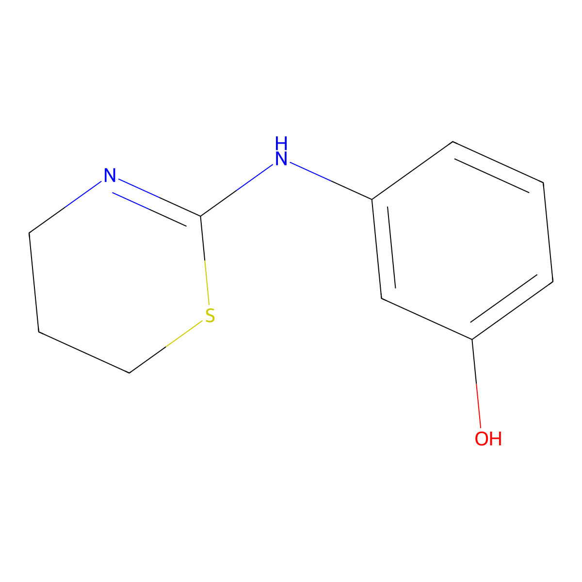 3-[(5,6-Dihydro-4H-1,3-thiazin-2-yl)amino]-phenol molecular structure, CAS 1936172-43-8