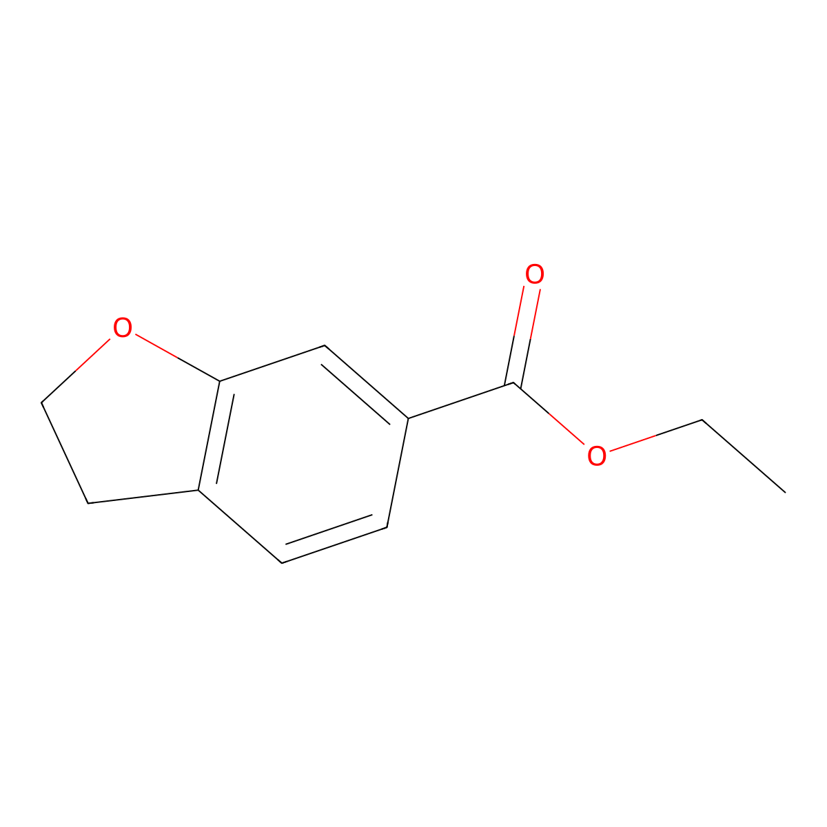 Ethyl 2,3-dihydro-6-benzofurancarboxylate molecular structure, CAS 1936175-85-7