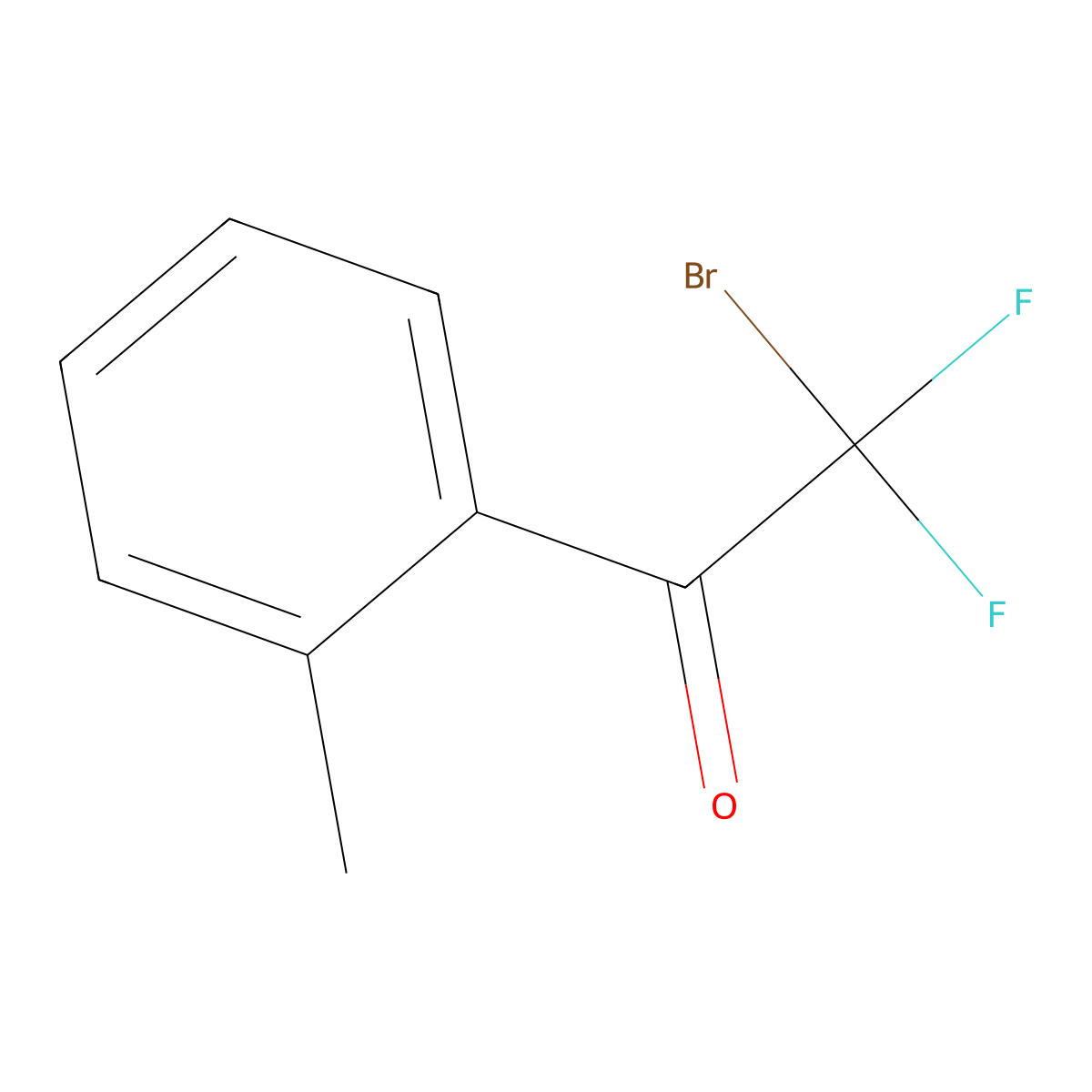 2-Bromo-2,2-difluoro-1-(2-methylphenyl)ethanone molecular structure, CAS 1936176-61-2