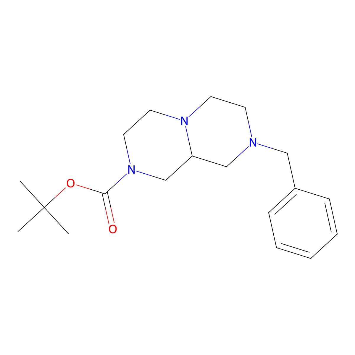 tert-Butyl 8-benzylhexahydro-1H-pyrazino[1,2-a]pyrazine-2(6H)-carboxylate molecular structure, CAS 1936177-08-0