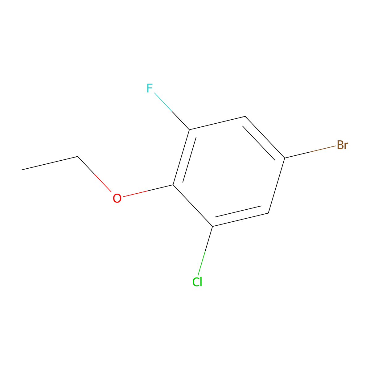 5-Bromo-1-chloro-2-ethoxy-3-fluorobenzene molecular structure, CAS 1936177-81-9