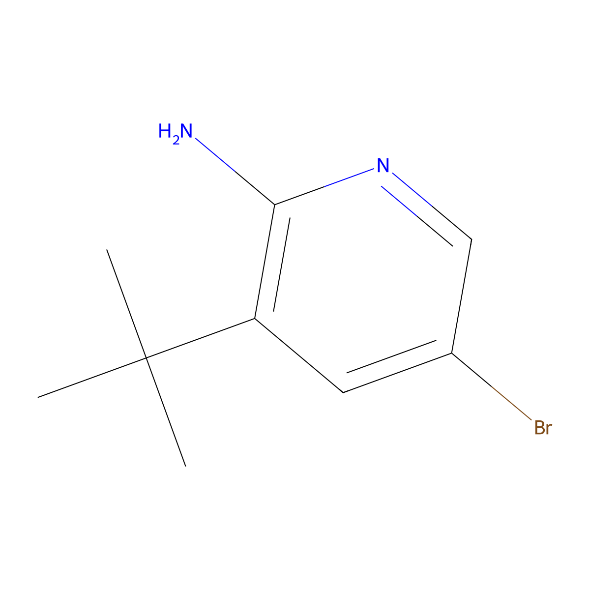 5-Bromo-3-tert-butylpyridin-2-amine molecular structure, CAS 1936182-19-2
