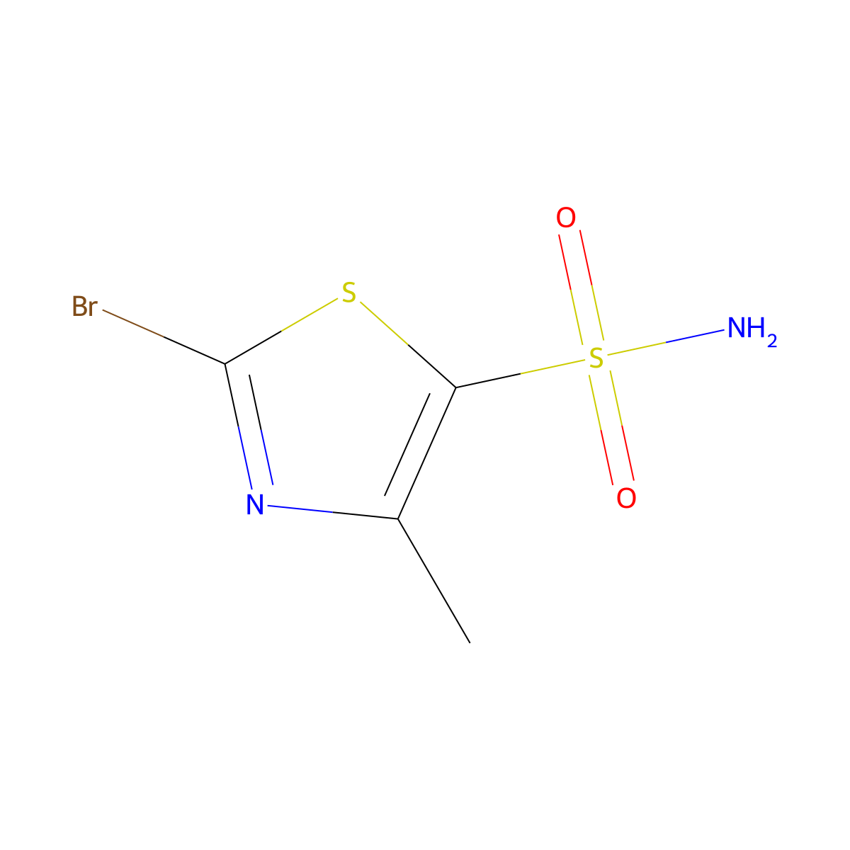 2-Bromo-4-methyl-1,3-thiazole-5-sulfonamide molecular structure, CAS 1936186-39-8