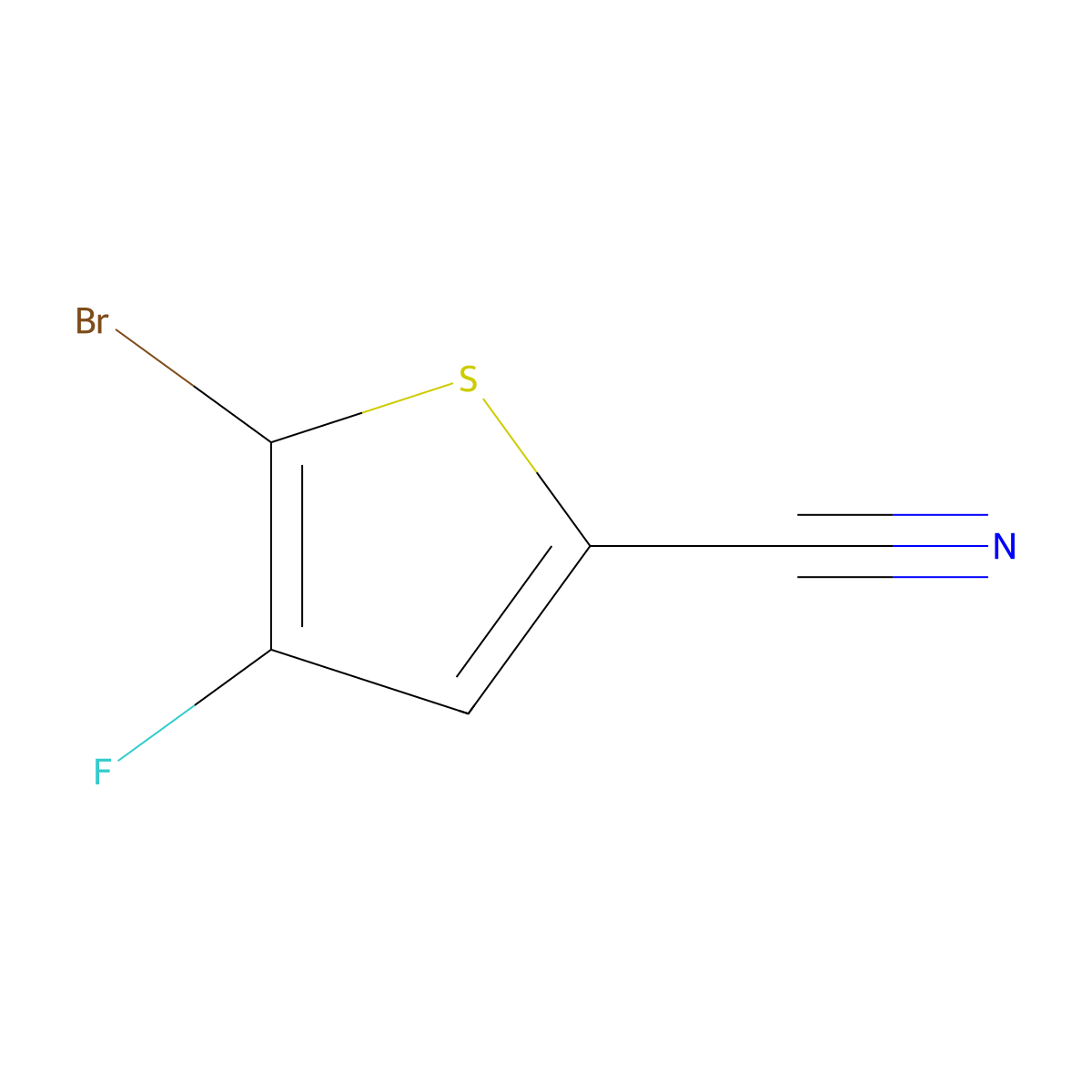 5-Bromo-4-fluorothiophene-2-carbonitrile molecular structure, CAS 1936187-97-1