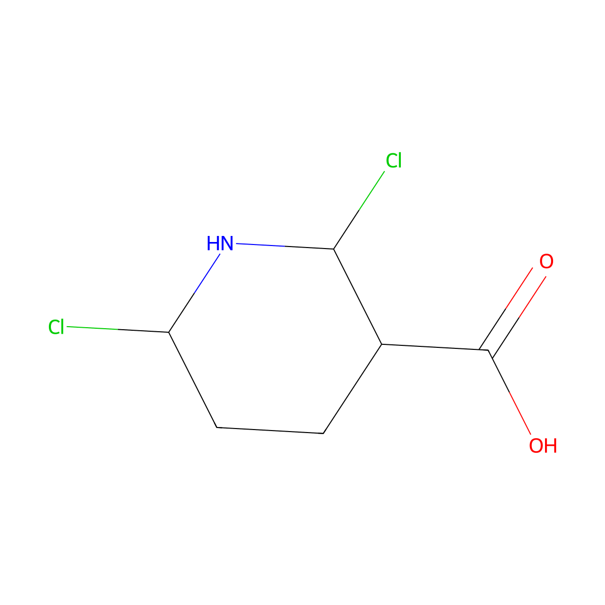 2,6-Dichloropiperidine-3-carboxylic acid molecular structure, CAS 1936188-08-7