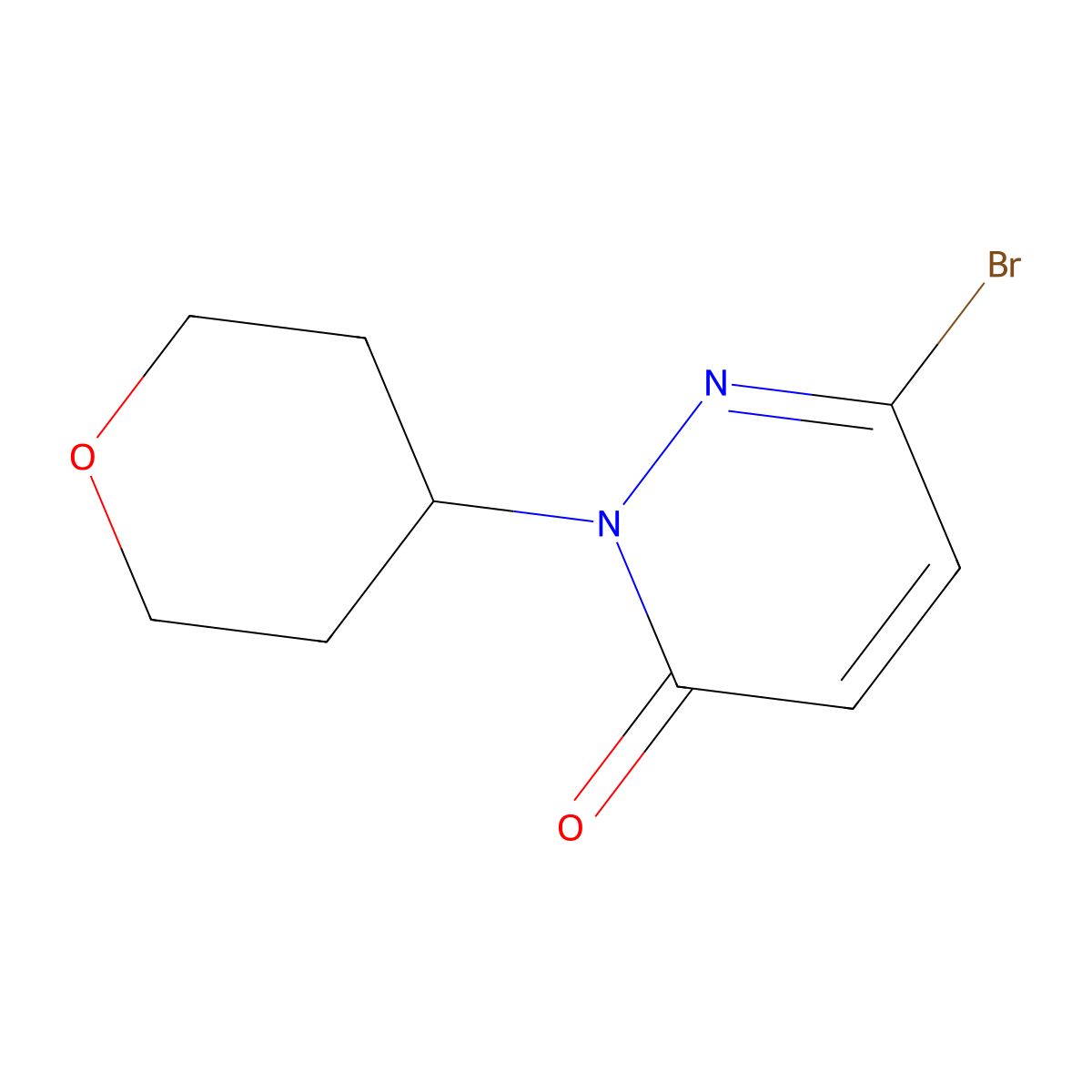 6-Bromo-2-(tetrahydro-2H-pyran-4-yl)pyridazin-3(2H)-one molecular structure, CAS 1936188-88-3