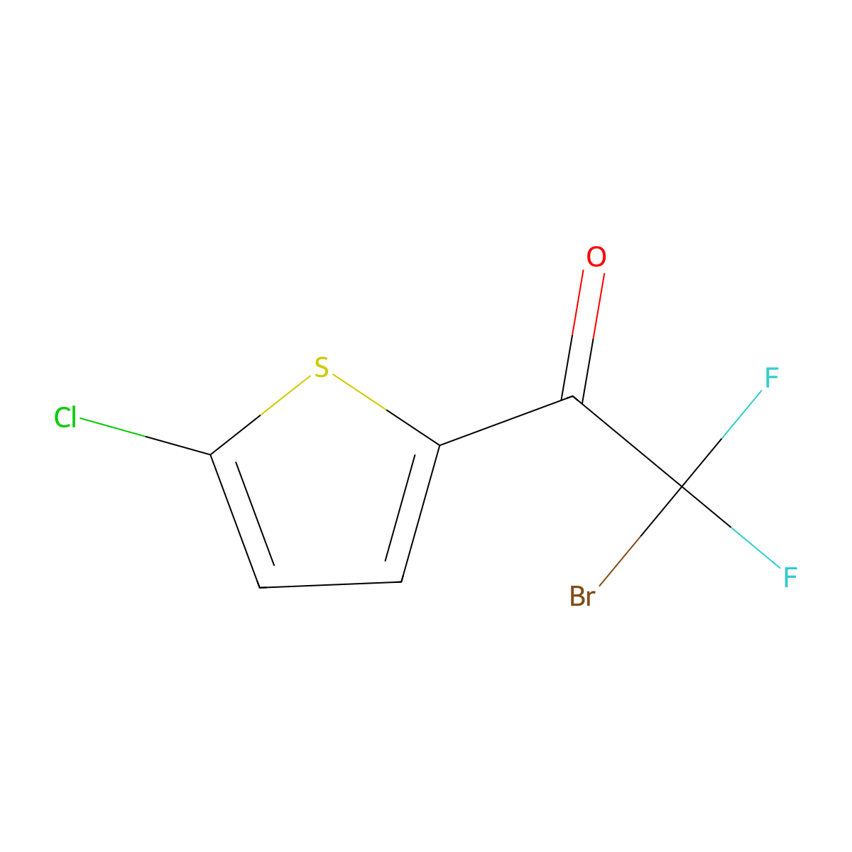 2-Bromo-2,2-difluoro-1-(5-chloro-2-thienyl)ethanone molecular structure, CAS 1936189-54-6